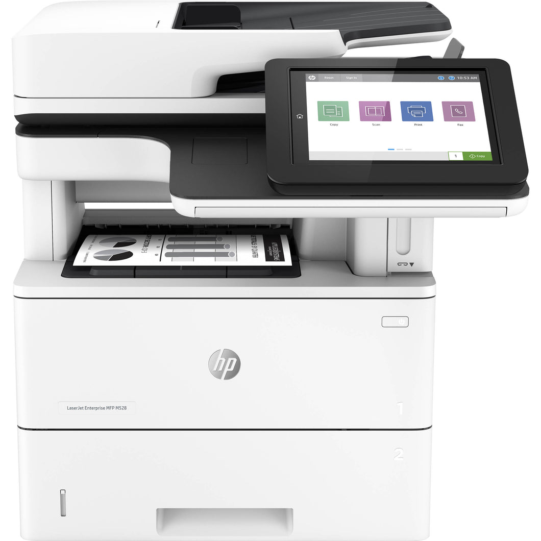 HP LaserJet Enterprise Flow M528F (MICR Bundle) All-in-One Monochrome Printer, 1PV65A