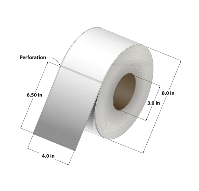 Direct Thermal Label ( 4 x 6.50 ) 4RL/900/CS 3600 Labels to a case DT400650