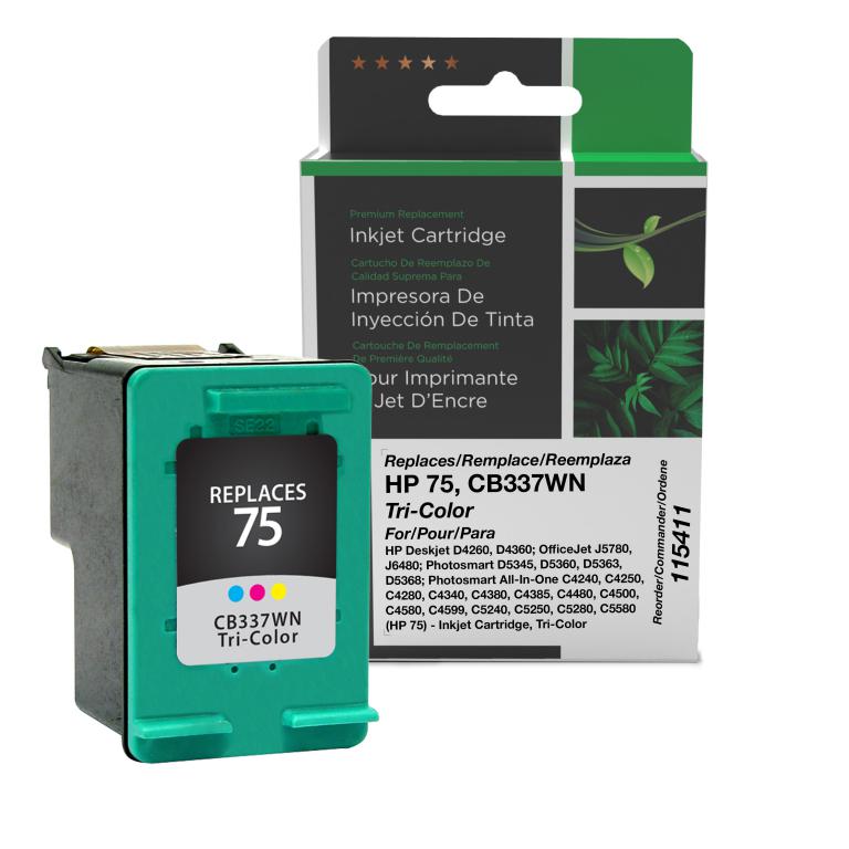 Tri-Color Ink Cartridge for HP CB337WN (HP 75)